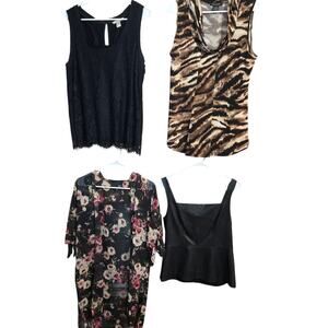 Women's Medium 8 10 Tops Shirts Blouses Wholesale Bulk Lot of 4 M